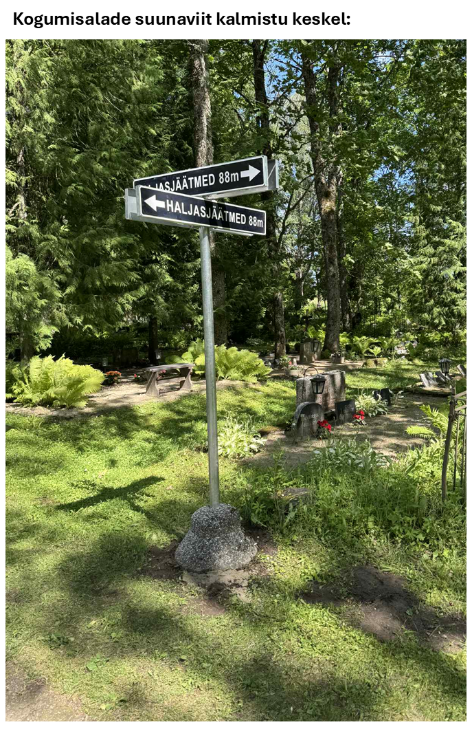 Suunaviidad Märjamaa kalmistul