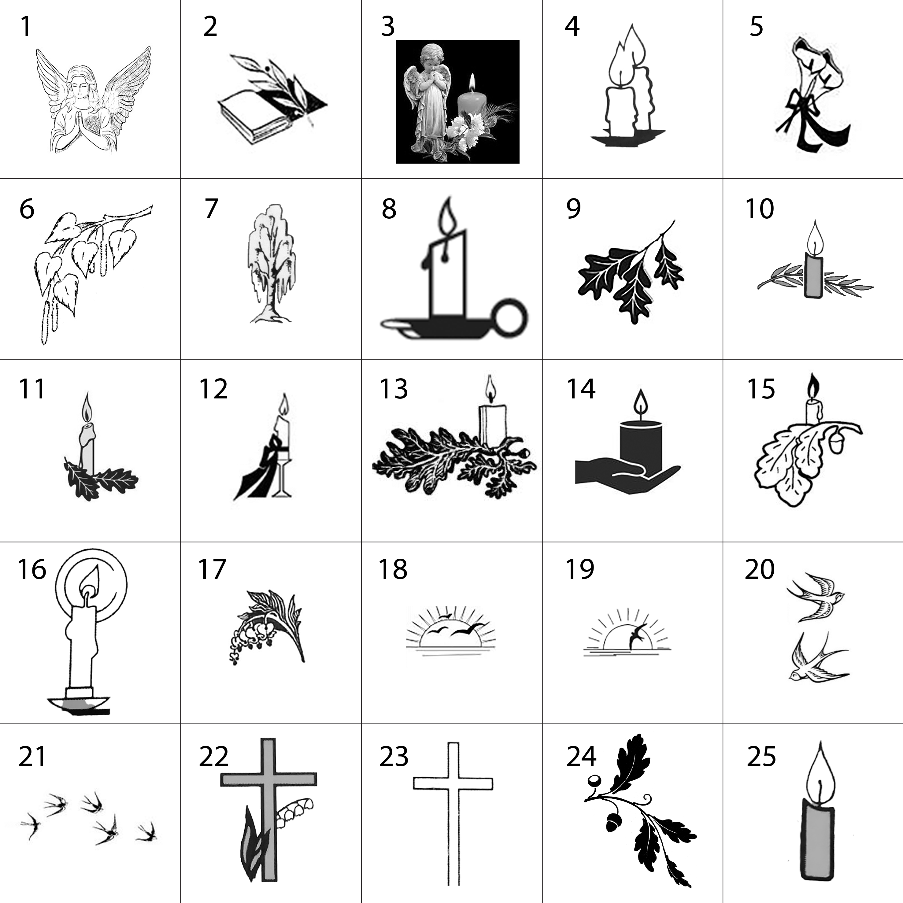 Valik illustratsioone kaastundeavalduse jaoks